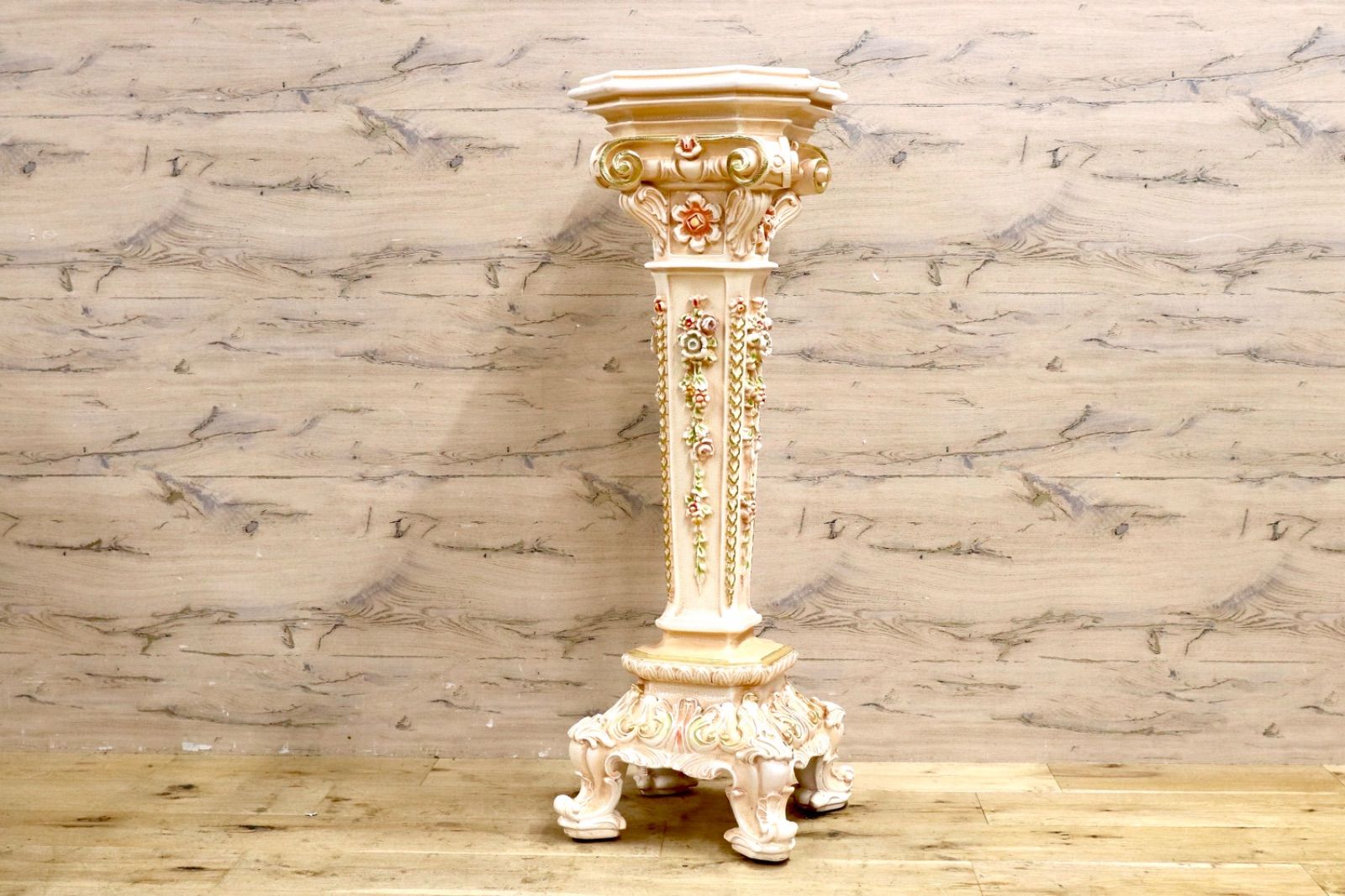 GMIS 418○イタリア製 フラワースタンド 花台 クラシック ロココ調 姫家具 飾り台 検 シリック