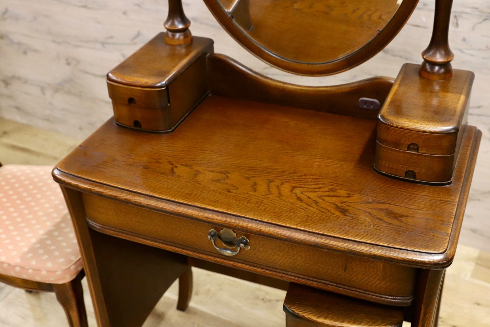 GMIS410○松永公房 カンティーニュ アルバ ドレッサー 鏡台 化粧台 3点