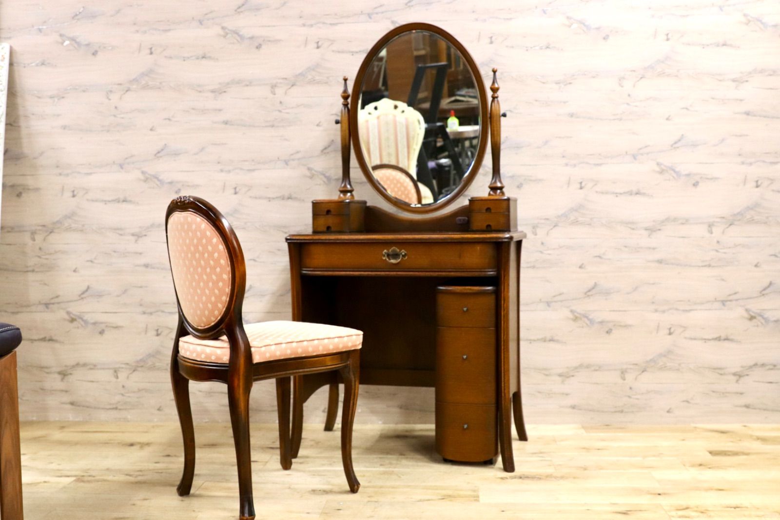 GMIS410○松永公房 カンティーニュ アルバ ドレッサー 鏡台 化粧台 3点