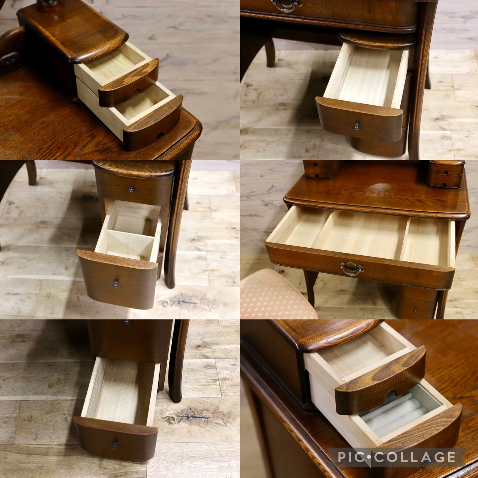 GMIS410○松永公房 カンティーニュ アルバ ドレッサー 鏡台 化粧台 3点