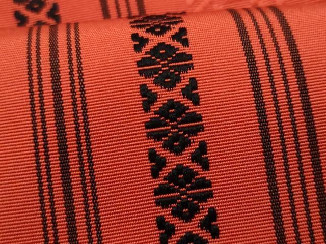 平和屋着物◎本場筑前博多織 両面 半幅帯 献上 正絹 逸品 CABB3739fb