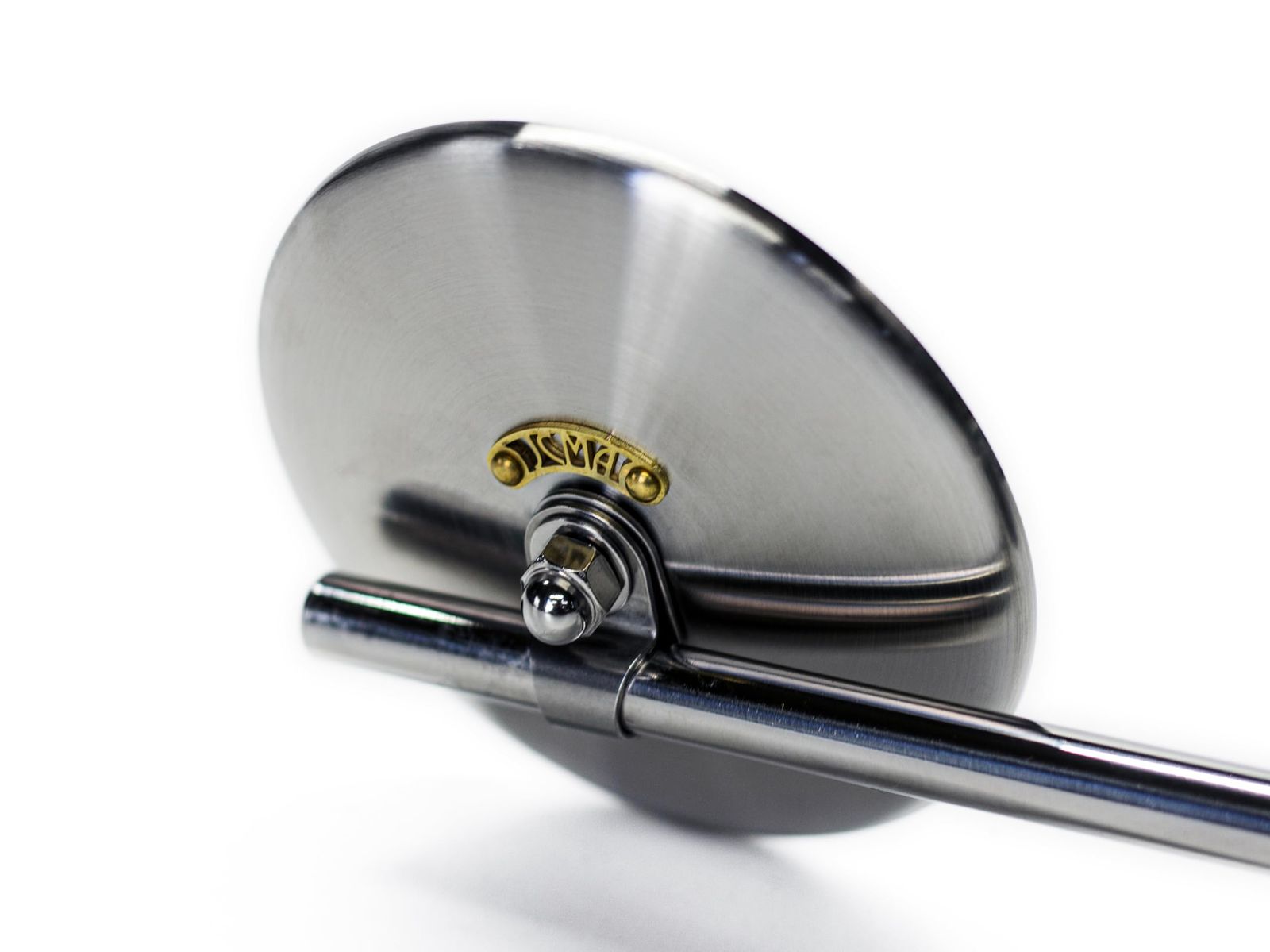 MOTOR ROCK JCMAミラー φ100 ヘアライン ハーレーダビッドソン用 1 Brass ブラスタグ ブラスリベット MR HC 062 H