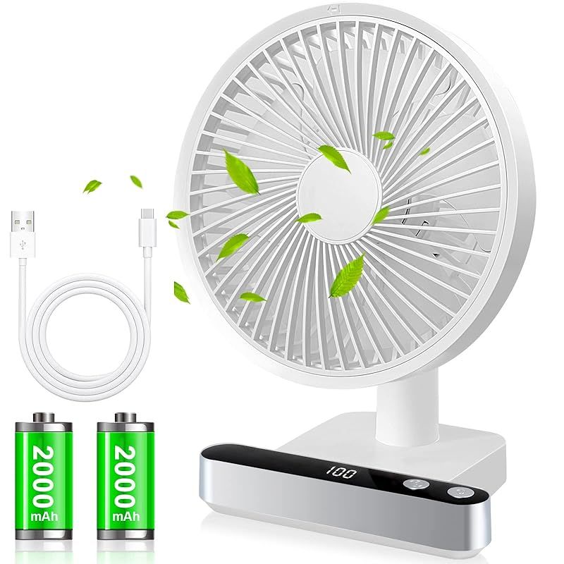 卓上扇風機 首振り 静音 小型 usb 充電式 強力 4000mAh大容量 風量4 