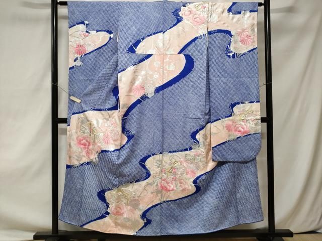 平和屋着物□豪華振袖 駒刺繍 絞り 文箱草花文 暈し染め 金銀彩 やまと