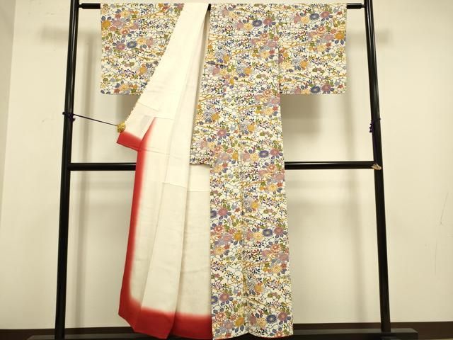 平和屋着物□上質な小紋 型染 流水草花文 正絹 逸品 DAAZ5424du - メルカリ