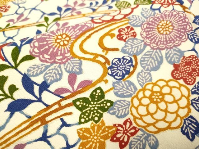 平和屋着物□上質な小紋 型染 流水草花文 正絹 逸品 DAAZ5424du - メルカリ