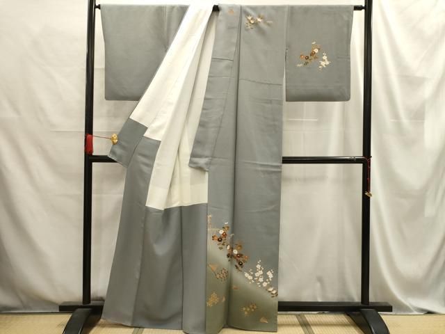 平和屋着物□訪問着 扇面草花文 暈し染め 金彩 正絹 逸品 AABD5595sx
