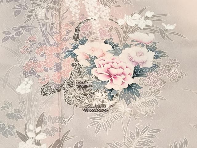 平和屋着物□訪問着 友禅 花籠文 暈し染め 正絹 逸品 CAAZ5737ev