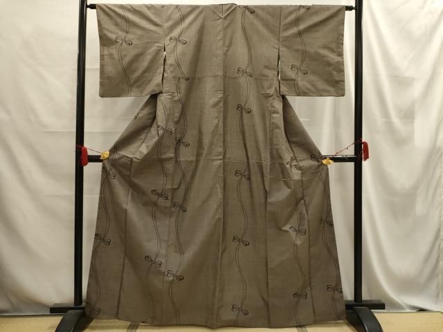 平和屋着物□本場大島紬 9マルキ 結び紐間道 正絹 逸品 AABD5596sx