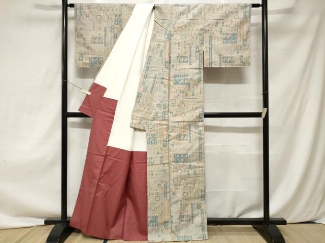 平和屋着物□本場染大島紬 吉祥花鳥文 正絹 逸品 未使用 CAAZ5743ev