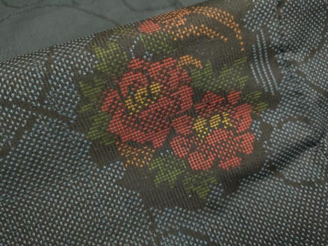 平和屋着物□本場大島紬 7マルキ 草花文 正絹 逸品 未使用 DAAZ5436du