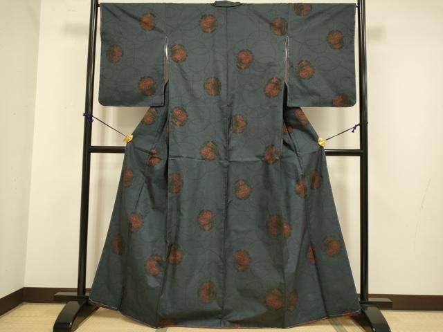 平和屋着物□本場大島紬 7マルキ 草花文 正絹 逸品 未使用 DAAZ5436du