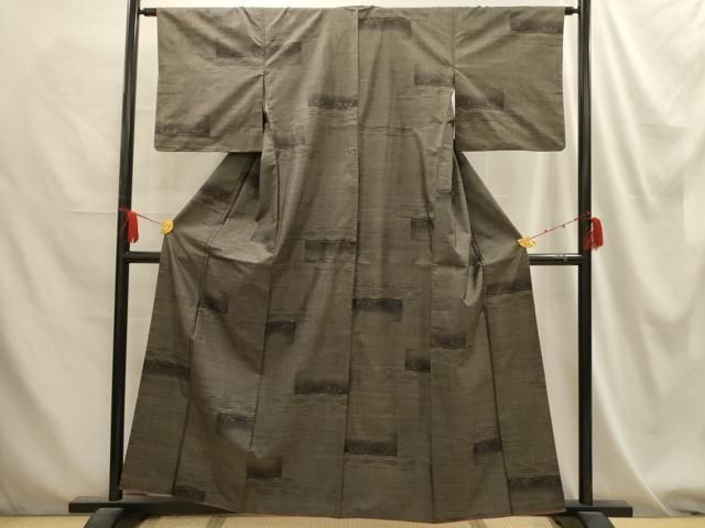 平和屋着物□本場大島紬 9マルキ 幾何学文 正絹 逸品 AABE6013sx