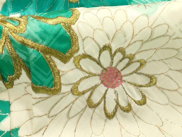 平和屋着物□訪問着 刺繍 草花 金糸 金彩 正絹 逸品 AABE6014sx - メルカリ
