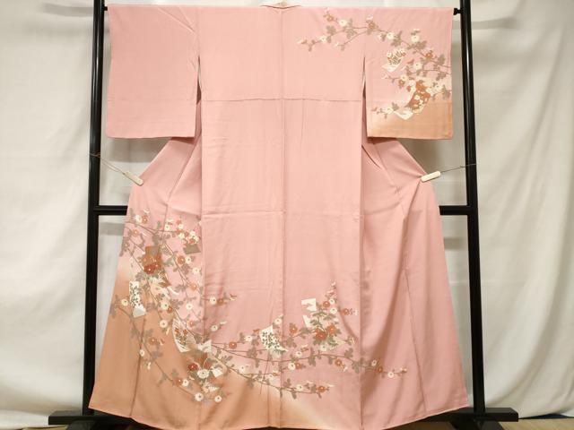 平和屋着物□訪問着 短冊枝花文 暈し染め 金彩 正絹 逸品 CAAZ5780ev