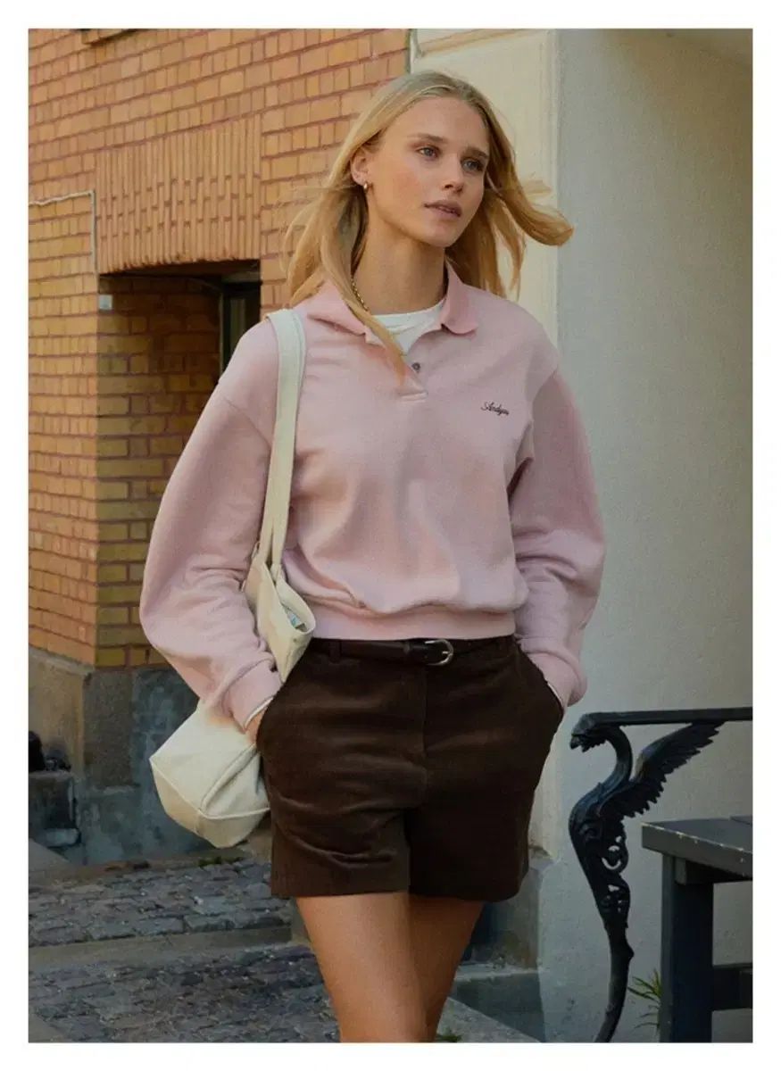 アンドユー ボールスリーブ ピケTシャツ Pink