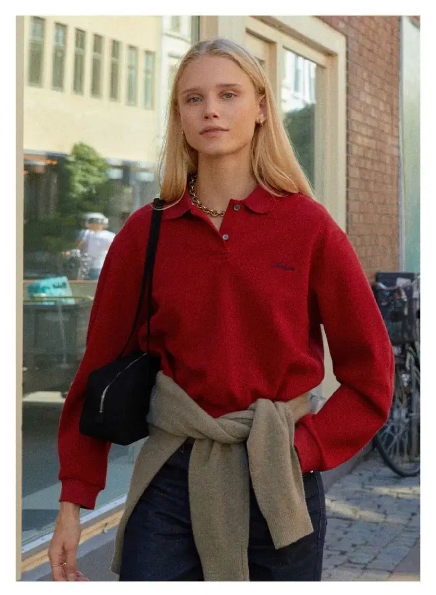 アンドユー ボールスリーブ ピケTシャツ Red