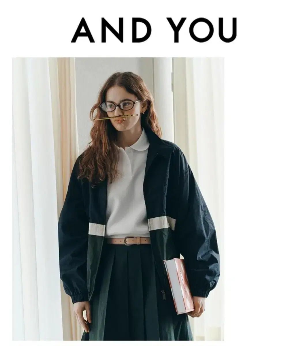 アンドユー ボール スリーブ ピケ シャツ ivory