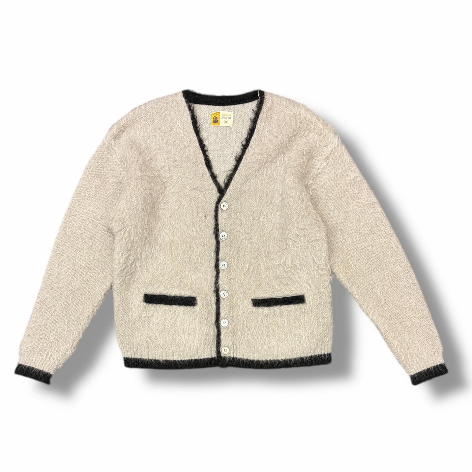 SAINT MICHAEL 25 AW KNIT TRIM GRY モヘア混 ニットカーディガン セントマイケル SM HR 1 0000 072 グレー S 6104 M