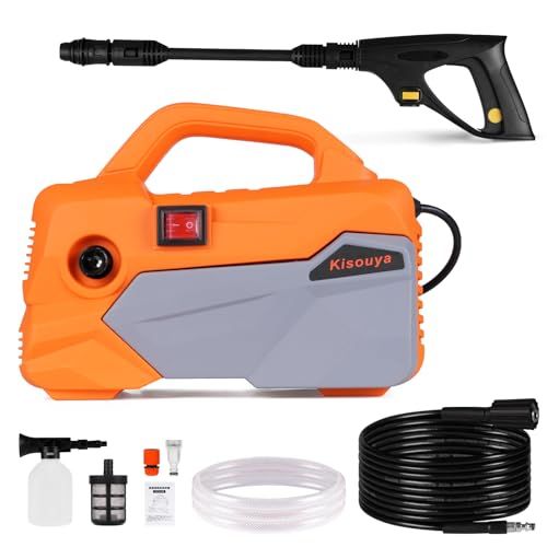 高圧洗浄機超軽量2 8 kg 高圧洗浄 新型12 MPaミニ高圧洗車機 コンパクト IPX 5防水 コンパクト収納 無段階ノズル調整 泡ノズル ダブル吸引と直通水ホース 温水対応 水道管に接続 噴射距離15メートル 女性や高齢者でも片手操作 洗車 庭 浴 m