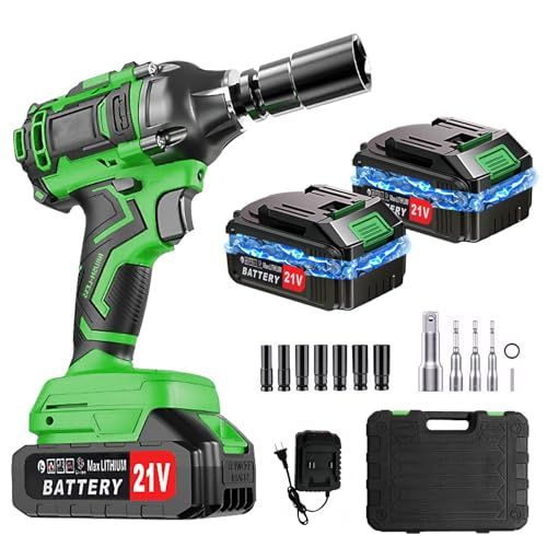 強化版 電動インパクトレンチ 充電式 インパクトレンチ 2000 mAhバッテリー 21 V 大容量 コードレス タイヤ交換 正逆転両用 自動車の修理 無断変速 強力 電動レンチ 最大トルク350 N?m LEDライト付 10本ソケット付き 延長ポー m