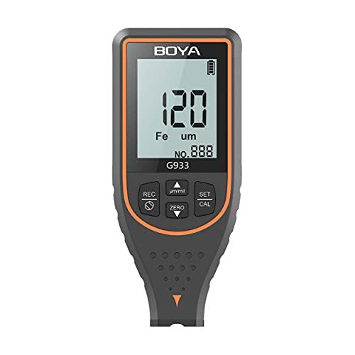 BOYA 塗装膜厚計 膜 厚 計 0 1700 um デジタル膜厚計 鉄系＆非鉄系 塗膜計 車判定 膜厚計 塗装 ペイント作業 点検用 塗膜厚計 日本語取扱説明書 G 933 オレンジ m