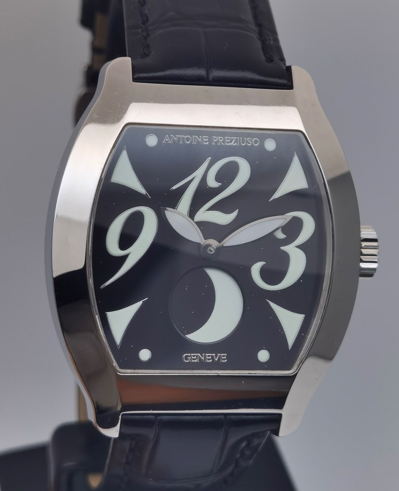 き アントワーヌプレジウソ Antoine Preziuso ムーンライト ラージサイズ ムーンフェイズ 黒文字盤 SS 自動巻き メンズ 腕時計