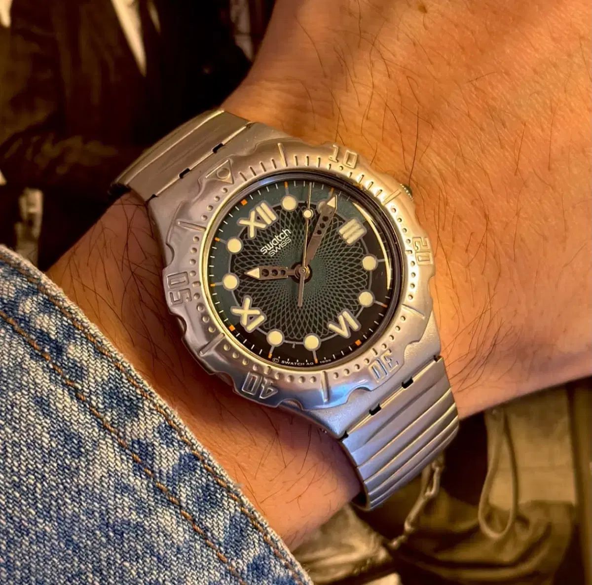 96年版 ヴィンテージ スウォッチ エクスパンション ストラップ シルバー spaceship