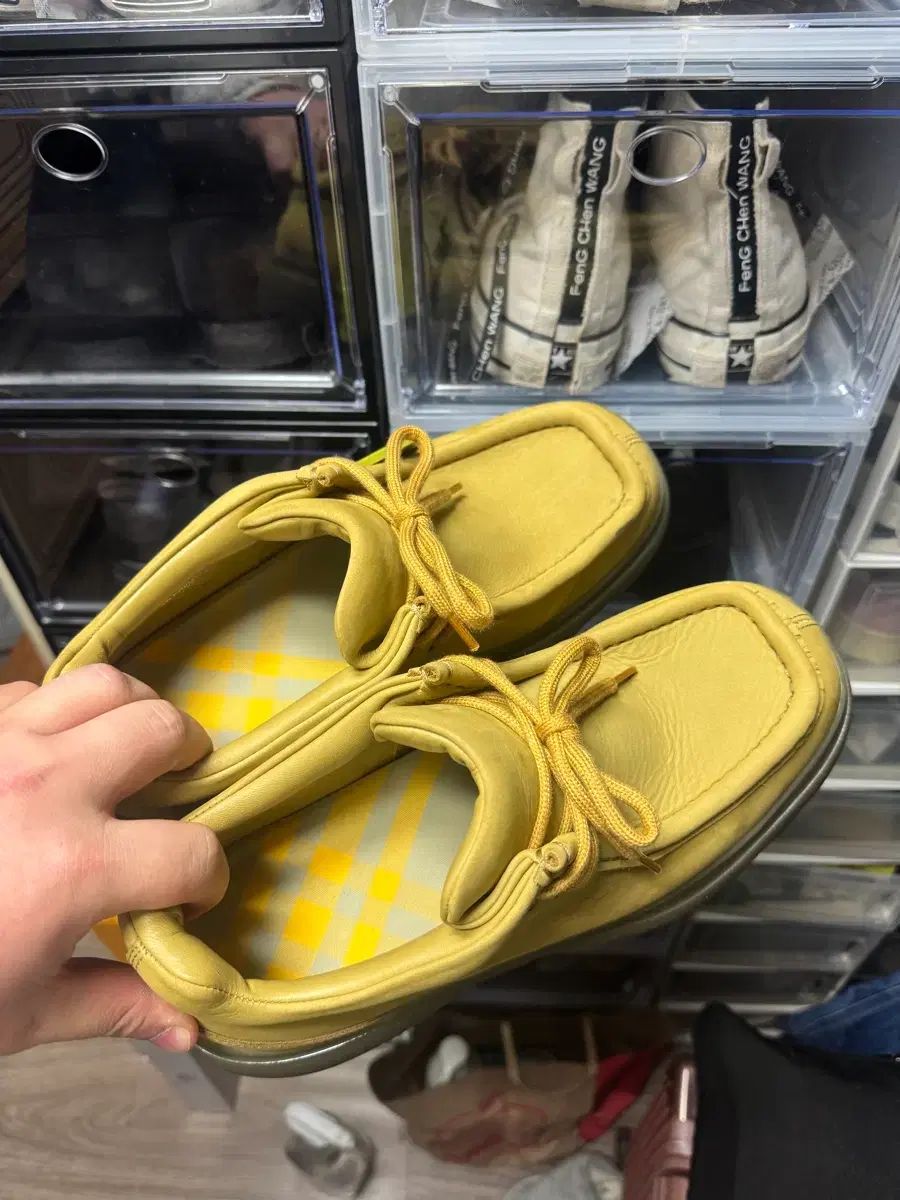 42 ボックス タグ 紐O バーバリー ヌバックレザー クリーパー シューズ