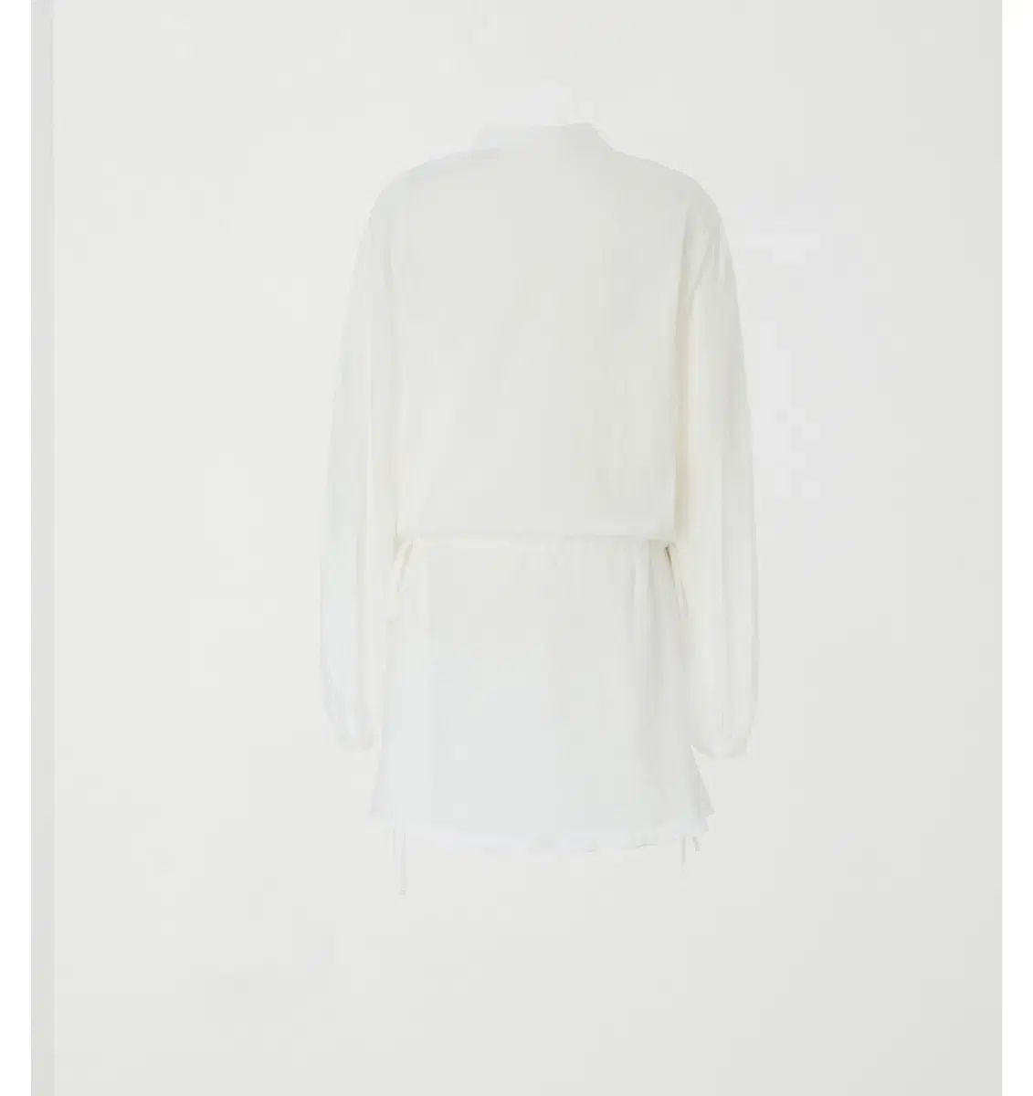  ジェニオ ピュア ヘンリー シャツ ワンピース 白 長袖 七分袖 ミニワンピース