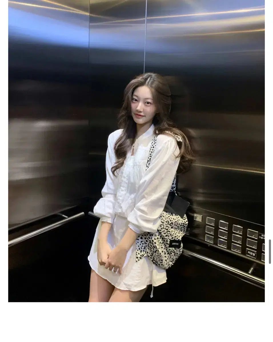 ジェニオ ピュア ヘンリー シャツ ワンピース 白