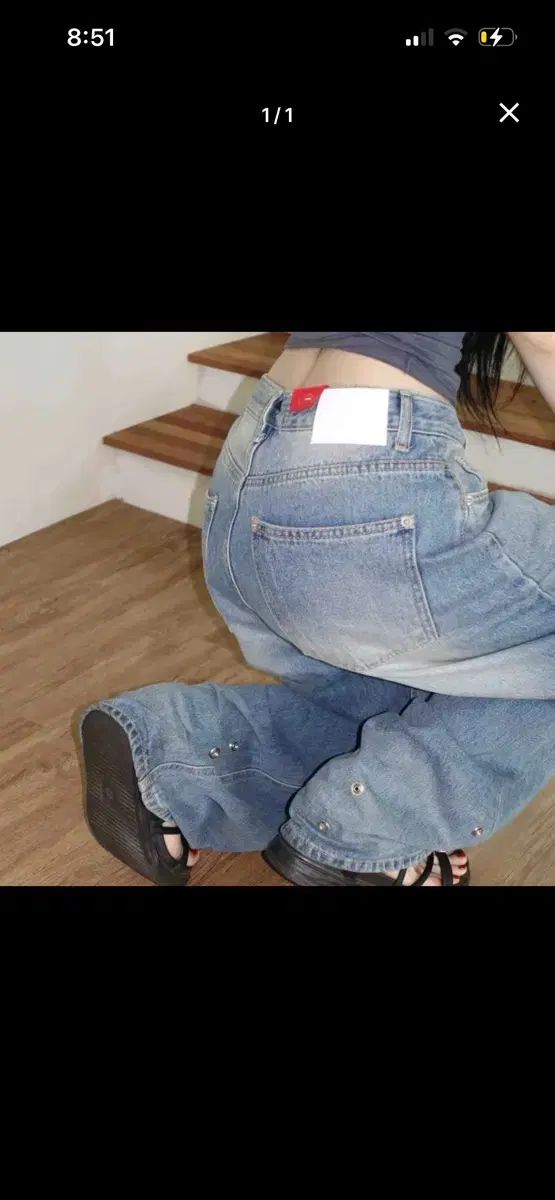 エイブリー ootj バッグ リンクル スナップ ワイド パンツ L その他 デニム ジーンズ パンツ