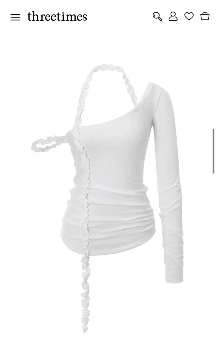 スリータイムズ rosy drop top white S