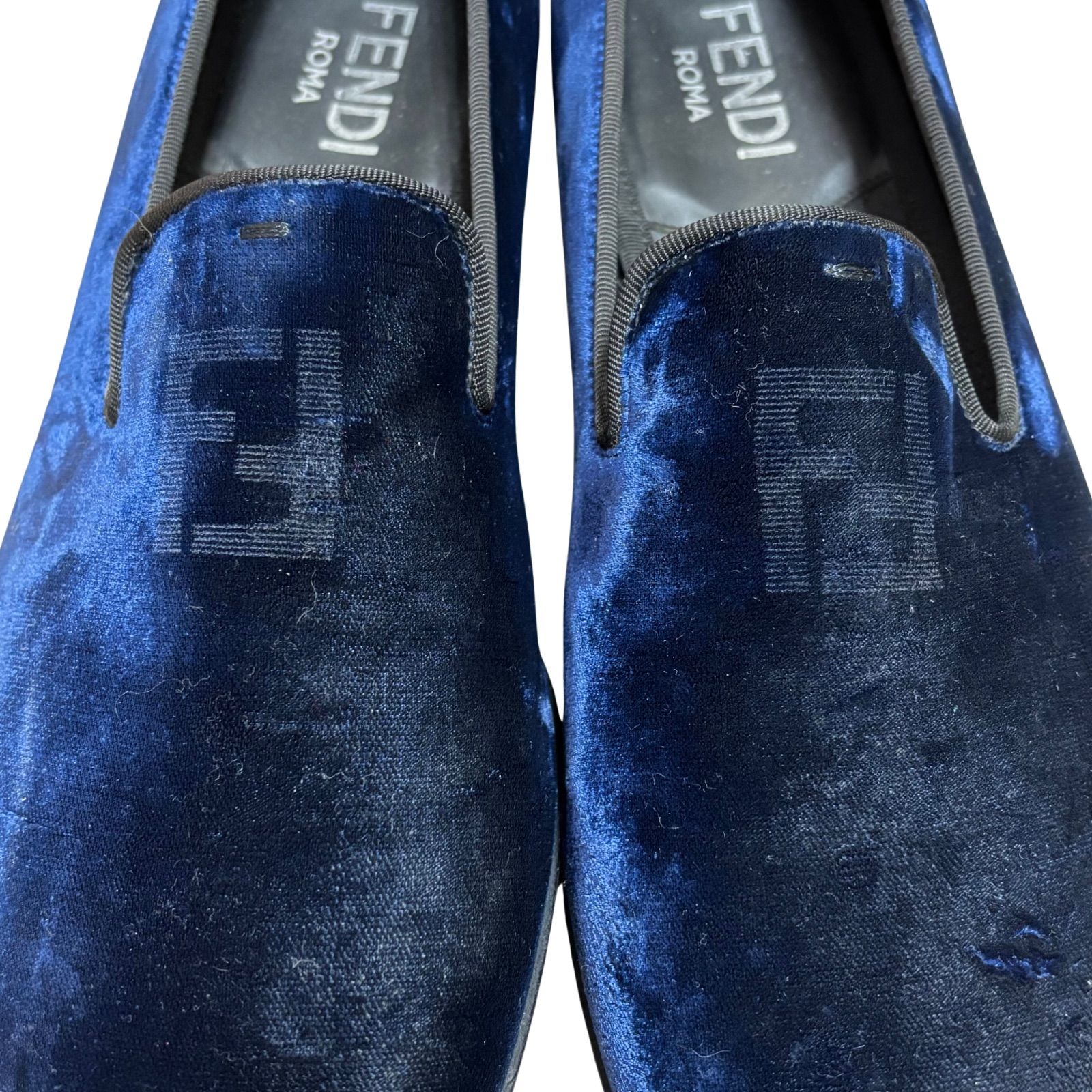 FENDI フェンディ ベルベット メンズローファー ネイビー 8 イタリア製 み 商品説明