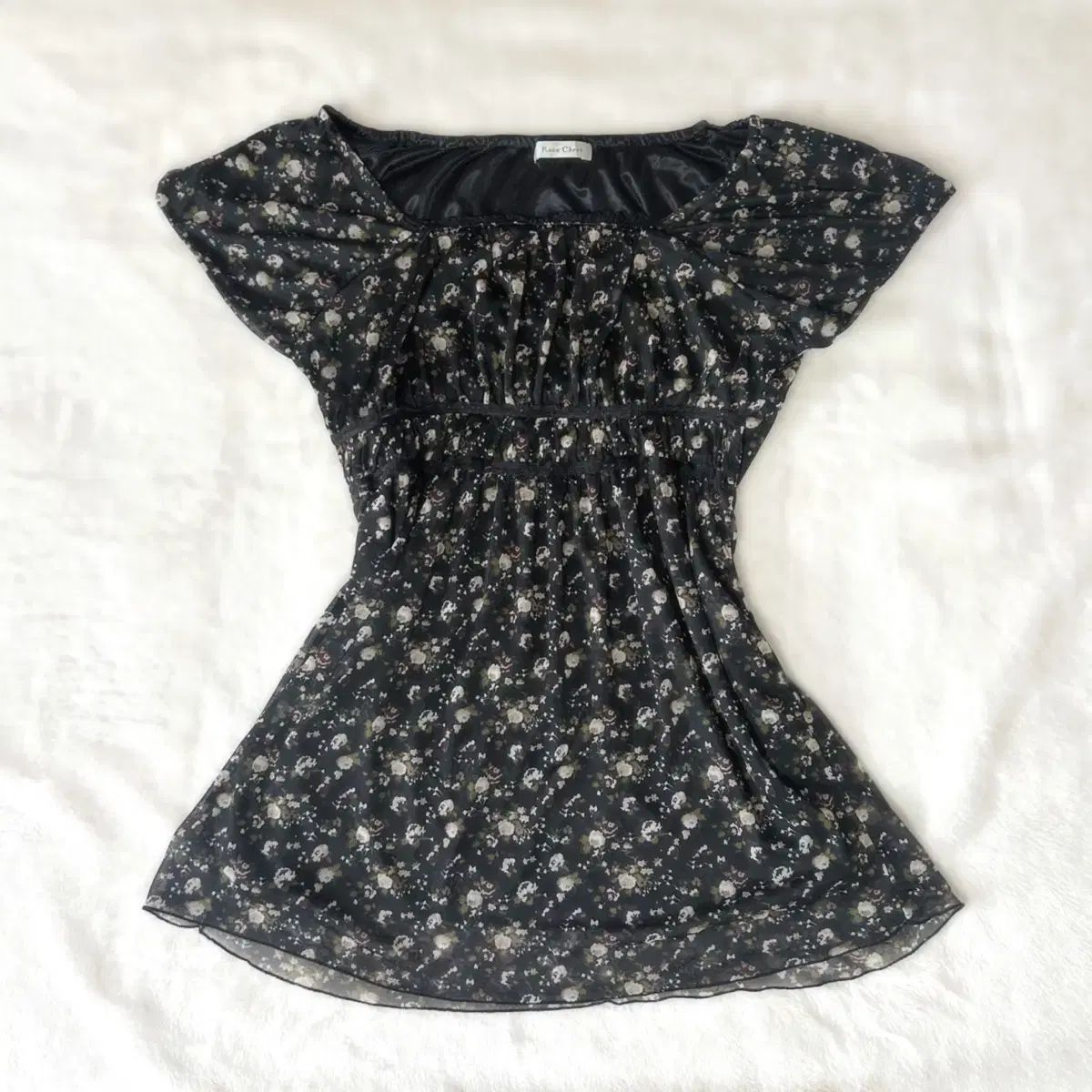 Rosa Cheri フラワー ミニシャーリングドレス