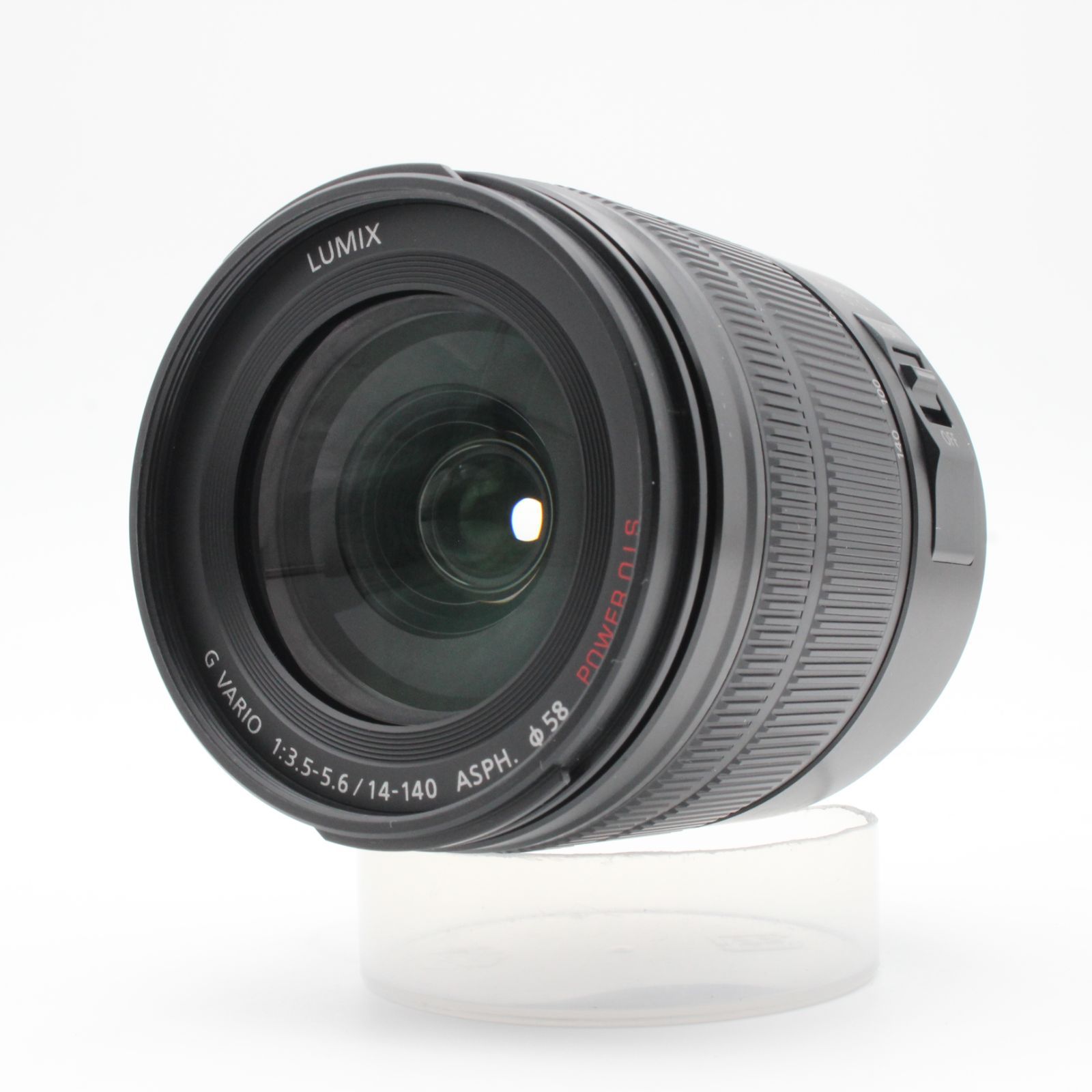 ほぼ Panasonic パナソニック Lumix G VARIO 14-140 mm f 3.5-5.6 II ASPH.POWER O.I.S. H- フード 付き 96002