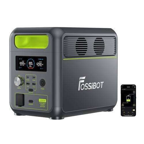 迅速に発送 FOSSiBOT F 1200 ポータブル電源 リン酸鉄 長寿命15年 業界最小クラスのスリムボディ ぽーたふる電源 320000 mAh 1024 Wh 大容量 アプリ遠隔操作 1 2時間満充電 UPS機能 AC W 瞬間最大2400 DC