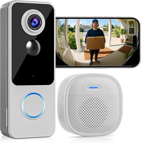 迅速に発送 インターホン ワイヤレス工事不要 2 K HD 180° 超広角 全身視野 双方向通話 充電 1 回で ヶ月持続 ビデオドアベルは簡単に設置できます サブスクリプション不要 動体検知＆アラート IP 66 防塵防水 Alexa Google