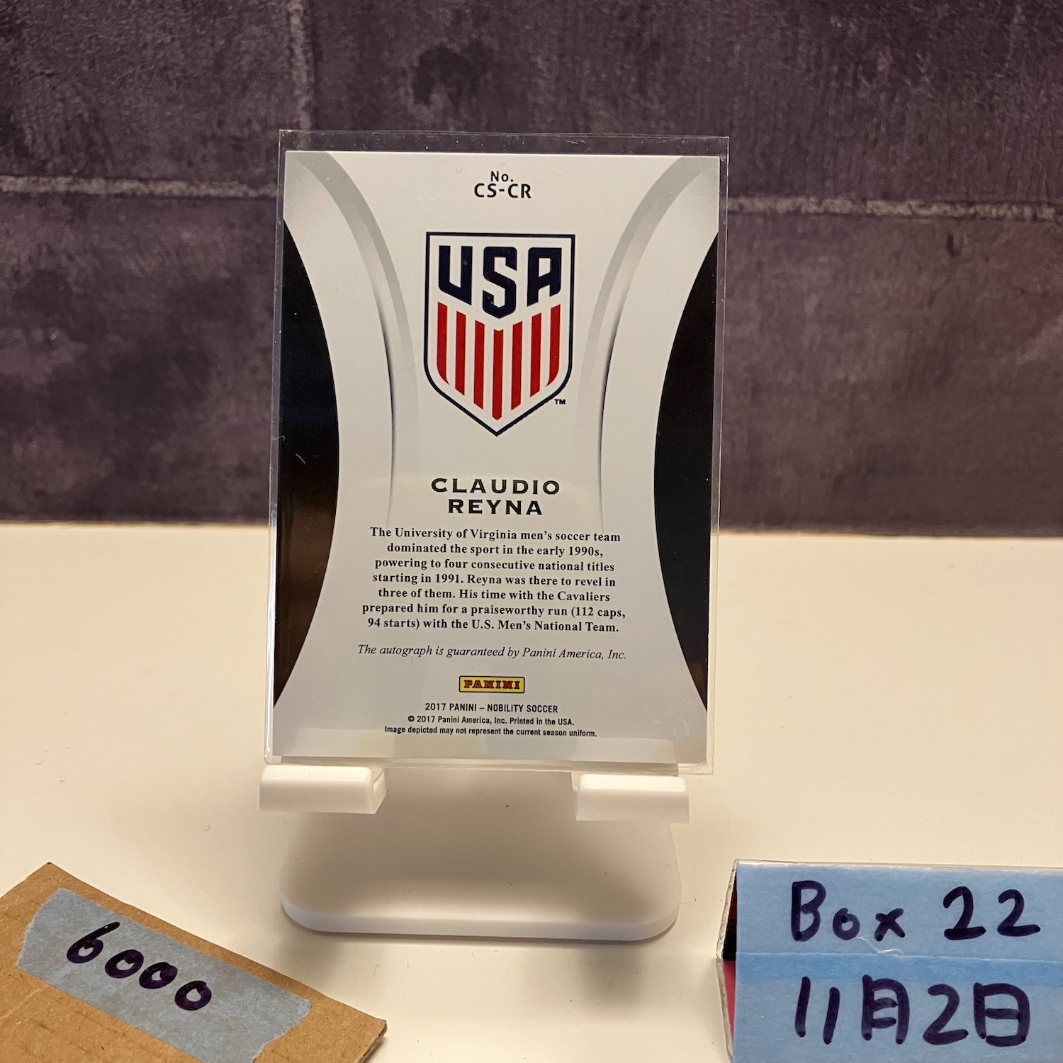 2017 Panini Nobility Claudio Reyna 直筆サインカード United States