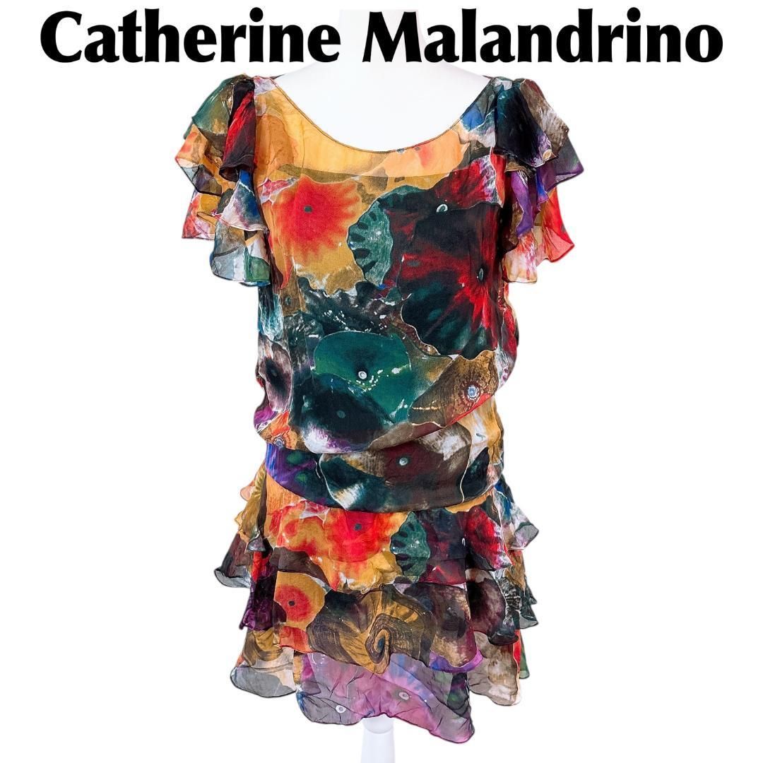 CATHERINE MALANDRINO キャサリン　マランドリーノ ワンピース レディース 【古着】【中古】 美品 キャサリンマランドリーノ 100％フリルワンピース 0 ティアード