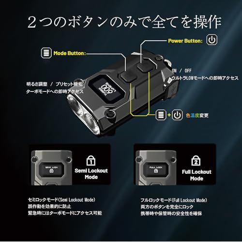  約5 cm 20 gの高性能ライト 〔キーチェーンセット〕 TINI 3 ミニライト キーホルダー USB C充電式 600ルーメン IP 54防水防塵 多機能 小型 懐中電灯 長時間 2年保証 オレンジ m 懐中電灯 ハンディライト ライト ランタン