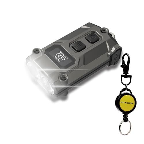 約5 cm 20 gの高性能ライト 〔キーチェーンセット〕 TINI 3 ミニライト キーホルダー USB C充電式 600ルーメン IP 54防水防塵 多機能 小型 懐中電灯 長時間 2年保証 フォレストグレー m