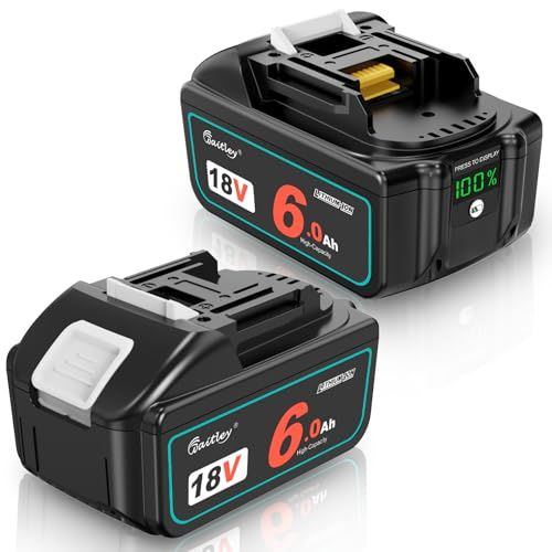 Waitley マキタ 互換バッテリー 18 V BL 1860 6 0 Ah カットオフ機能付＆多重保護回路 6000 mAh大容量電池 1830 1840 1850対応 LEDデジタル残量表示 V電動工具用 バッテリー 防塵カバー付 m