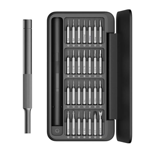 HOTO 28 in 1 精密ドライバーセット 360°回転エンドキャップ マグネット式ビットケース 軽量アルミニウムボディ S 2合金鋼 28種ビット完備 DIY 精密作業 m