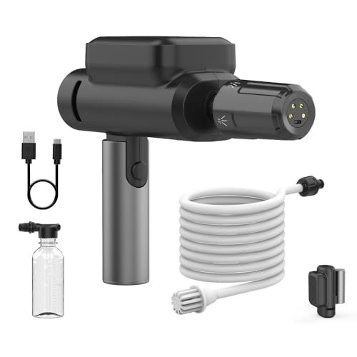 水圧 水量アップデート版 折り畳み式 高圧洗浄機 コードレス 充電式 5つの噴射モード ハンディ 0 9 kg超軽量 ポータブル 5 mホース 洗車機 水道接続不要 洗車 小型 ミニ 家庭用 ハンディウォッシャー ELF 12 m