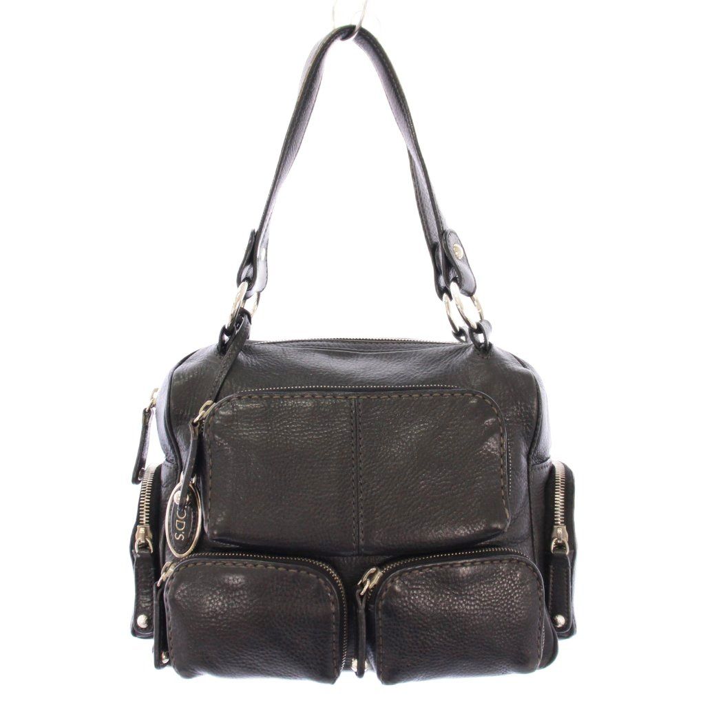 トッズ TOD'S ハンドバッグ レザー ワンカラー 黒 ブラック /BB - メルカリ