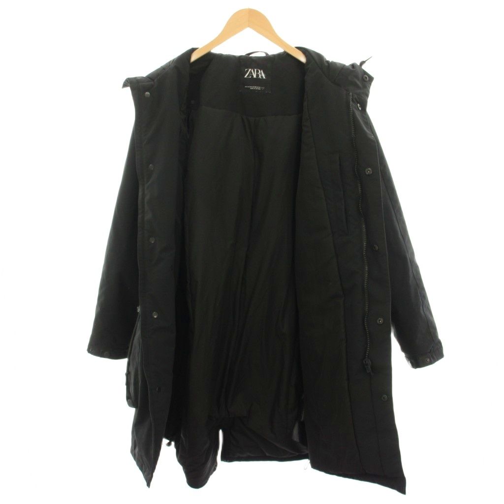 まめZARA ザラ レディース モッズコート 黒 フード L ミドル丈 ラ*ス様 【レア】ZARA ザラ レディース モッズコート 黒 フード S ミド