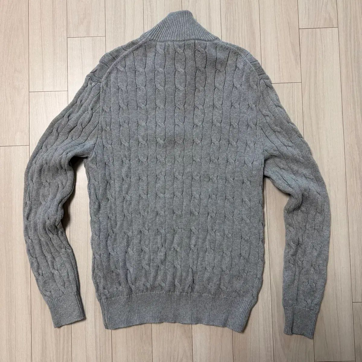 ポロ ラルフローレン ケーブル編み ニット ハーフジップ グレー - メルカリ
