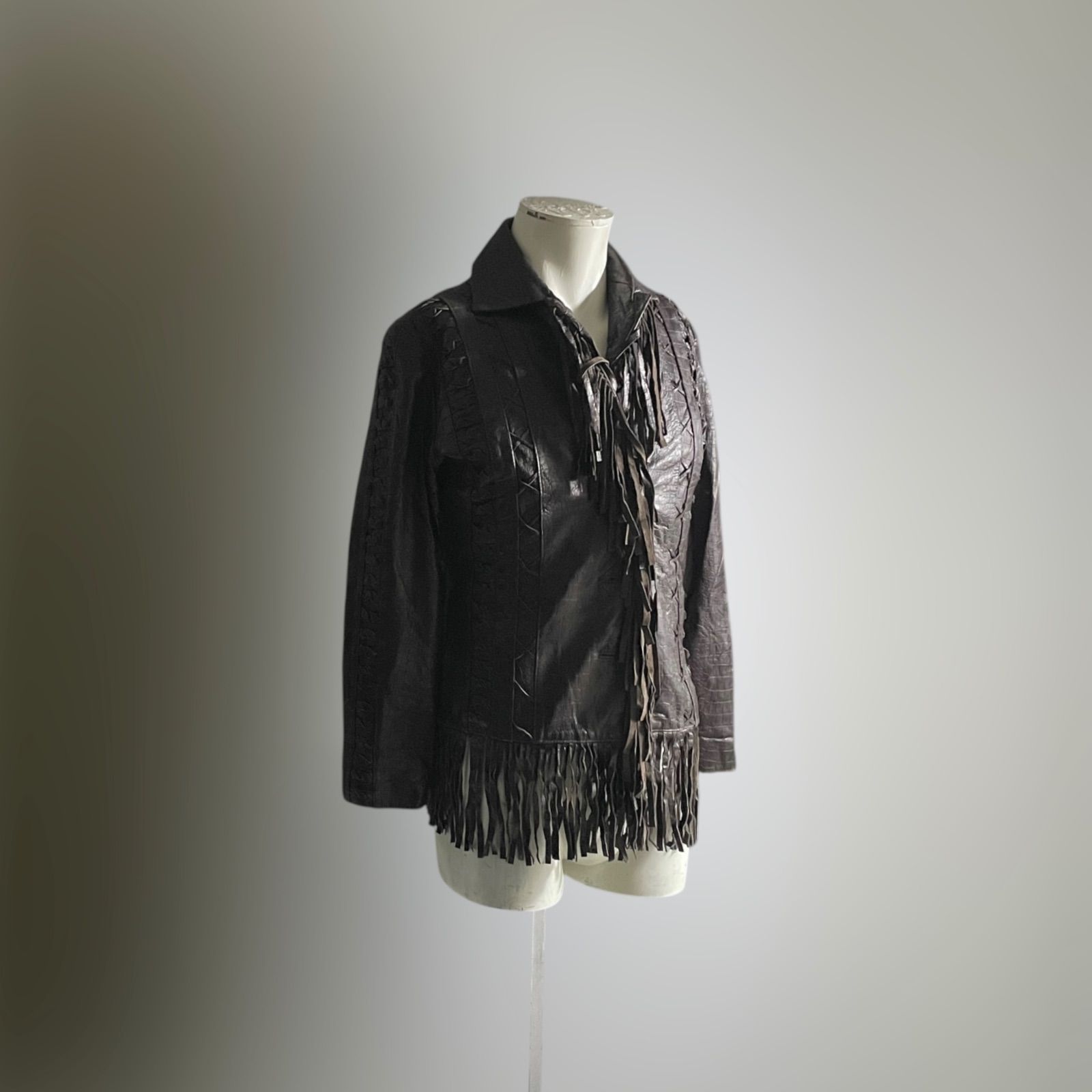 USA 90s レザージャケット ヴィンテージ フリンジ ライダース