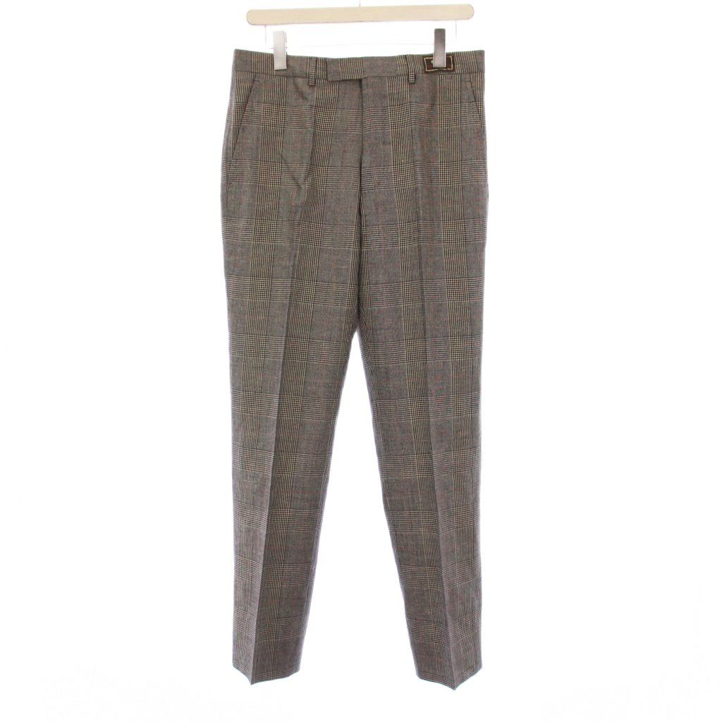 グッチ GUCCI タグ付き パンツ スラックス グレンチェック 46 グレー 707294 KH